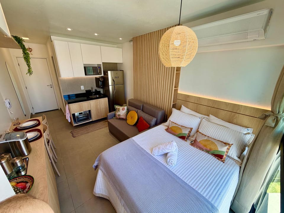 Bed, Kitchen or kitchenette, air conditioner
