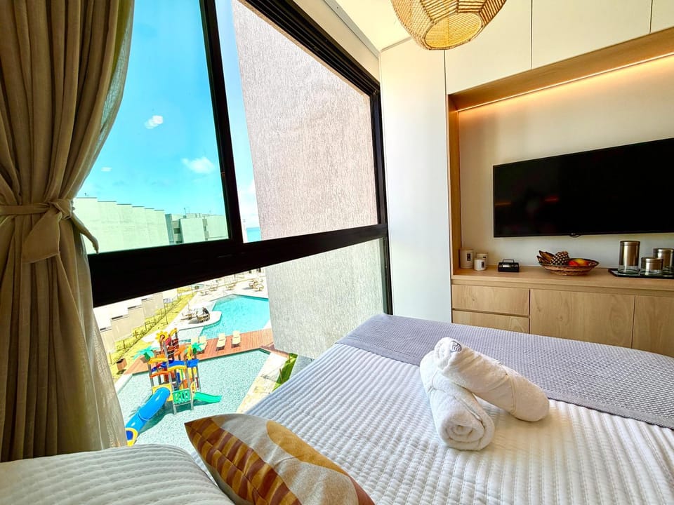 Bed, Bedroom, Pool view