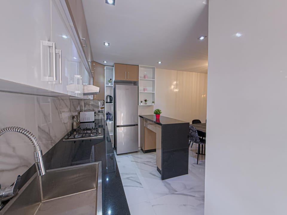 Kitchen or kitchenette, dishwasher, minibar, oven, stove