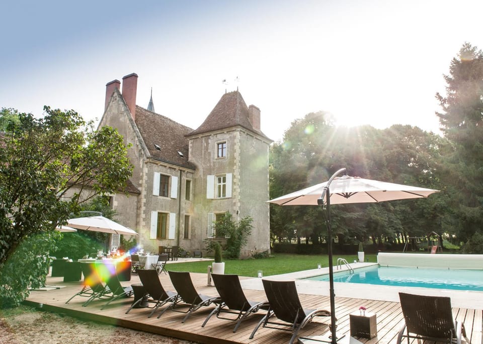 Property building, Pool view, Swimming pool, sunbed