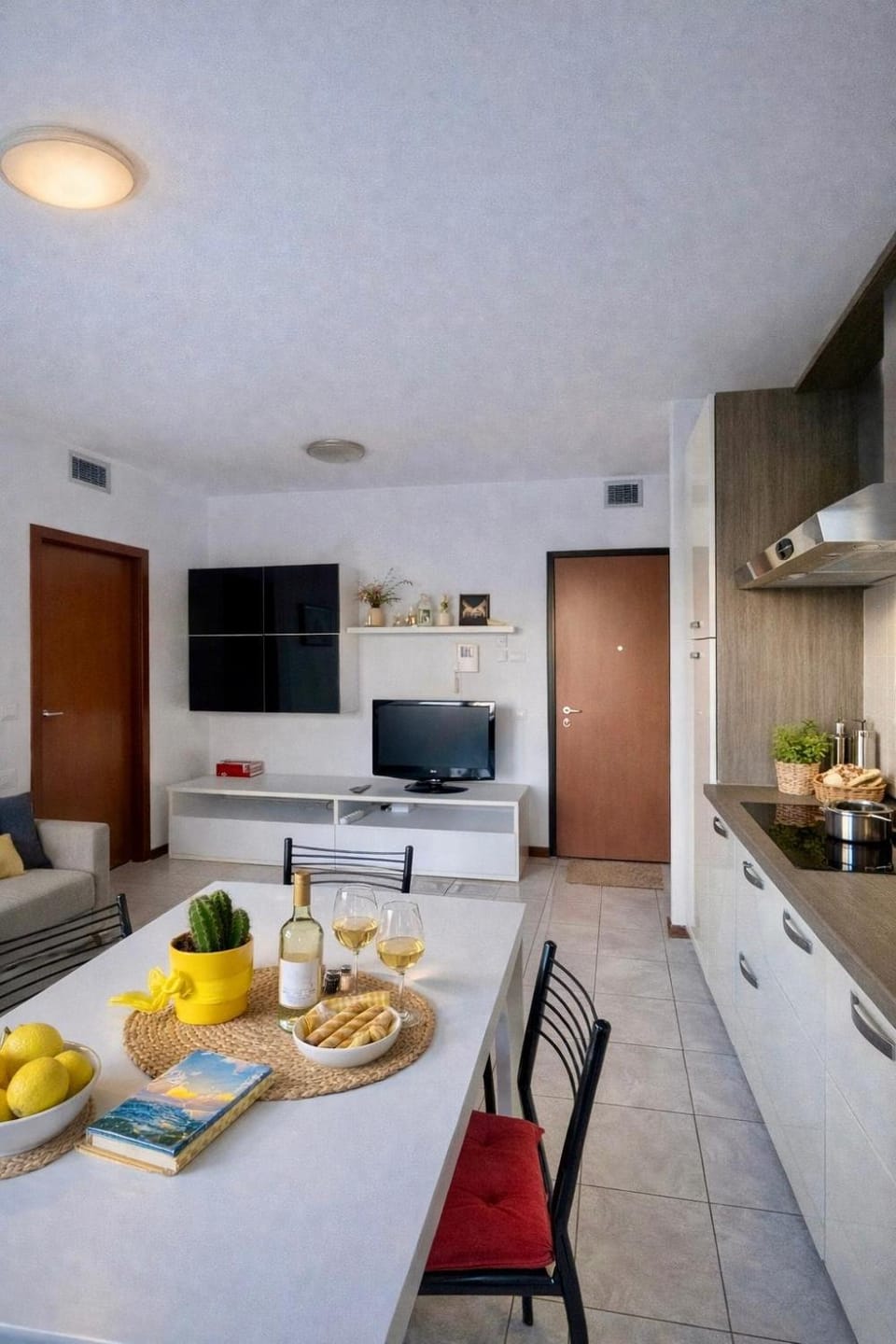 Living room, kitchen