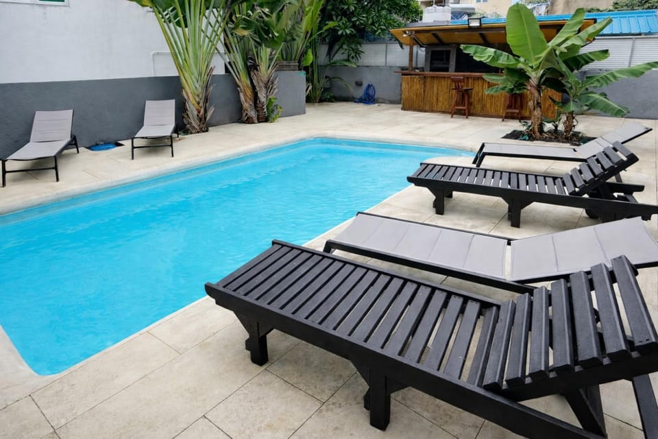 Pool view, sunbed