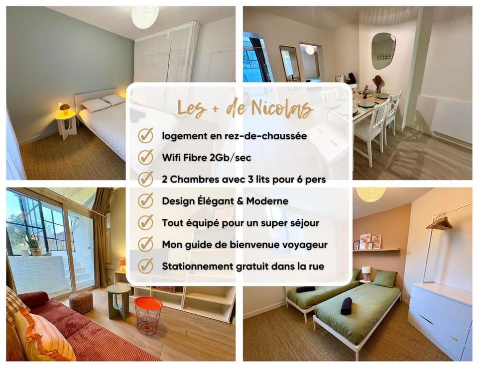 Grand RDC 6 Pers Arras Stationnement gratuit Apartment in Arras