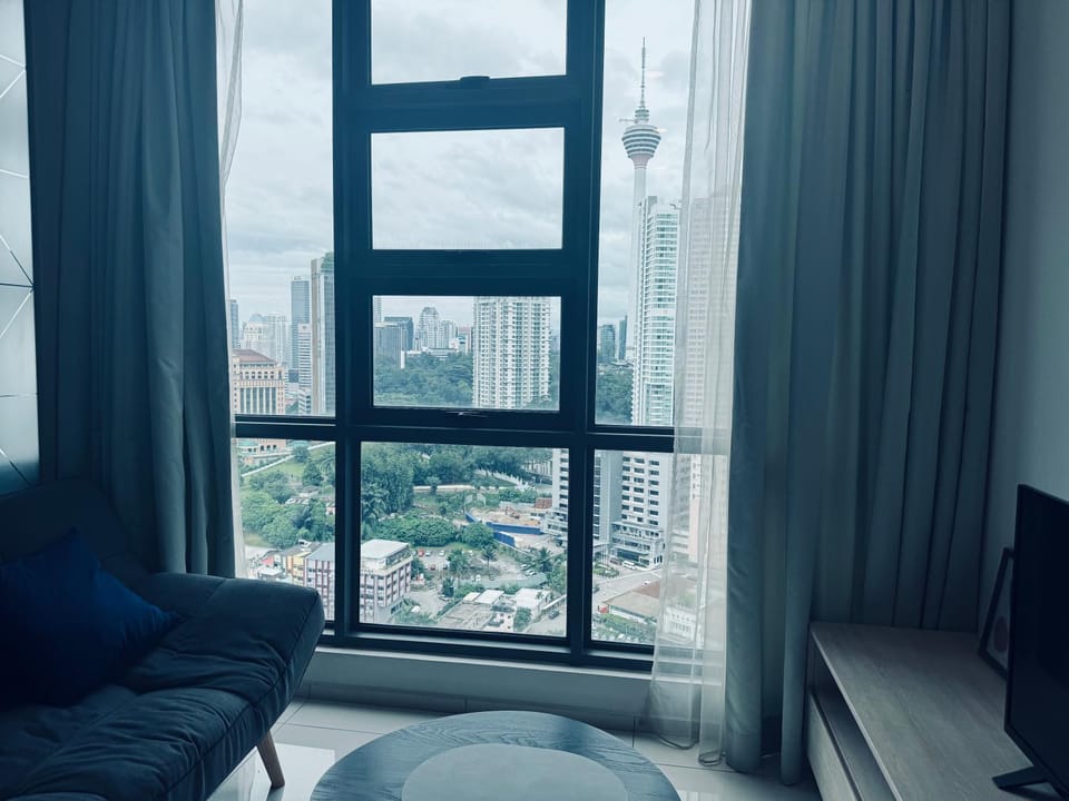 Living room, Seating area, City view