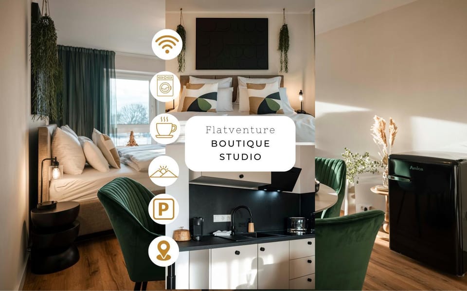 Bed, Coffee/tea facilities, View (from property/room), Kitchen or kitchenette, Photo of the whole room, Parking, dishwasher, washing machine, dryer
