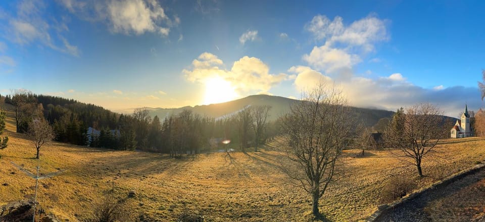 Natural landscape, View (from property/room), Mountain view, Sunset
