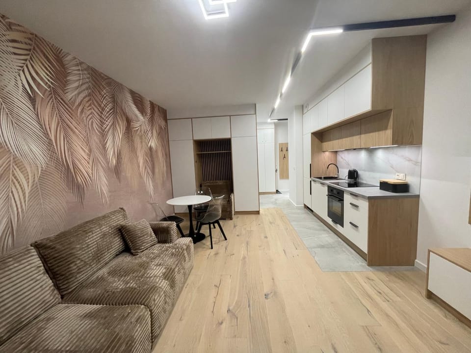 Kitchen or kitchenette, Living room, Seating area