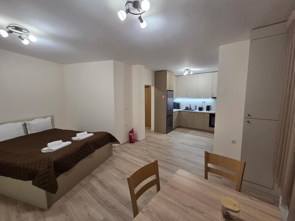 Bed, Seating area, Dining area, Bedroom