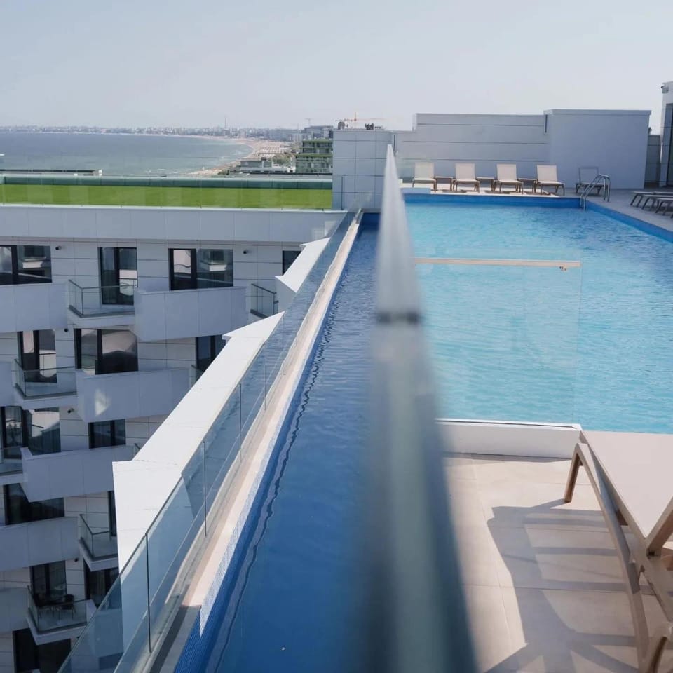 View (from property/room), Swimming pool, sunbed