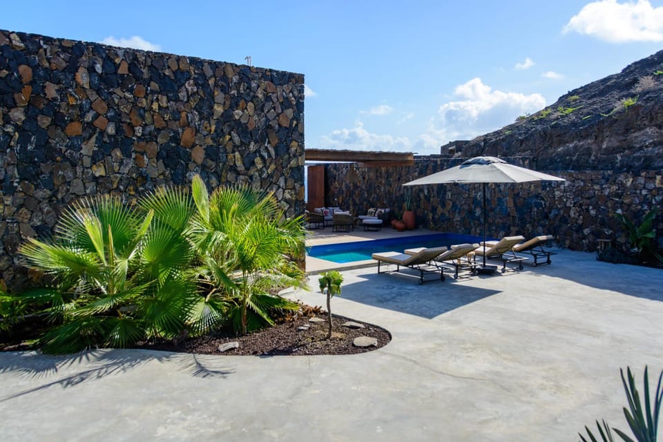 Patio, Spring, Day, Natural landscape, Garden, Mountain view, Pool view, Swimming pool, sunbed