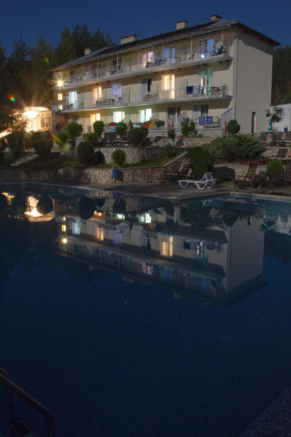 Property building, Night, Swimming pool, Swimming pool