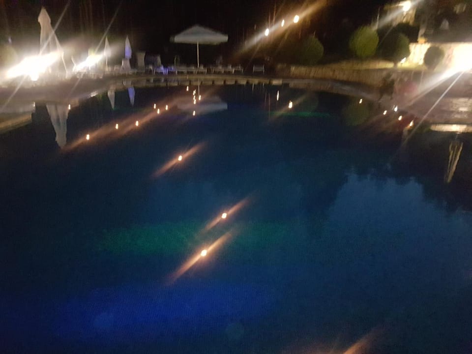 Night, Pool view, Swimming pool