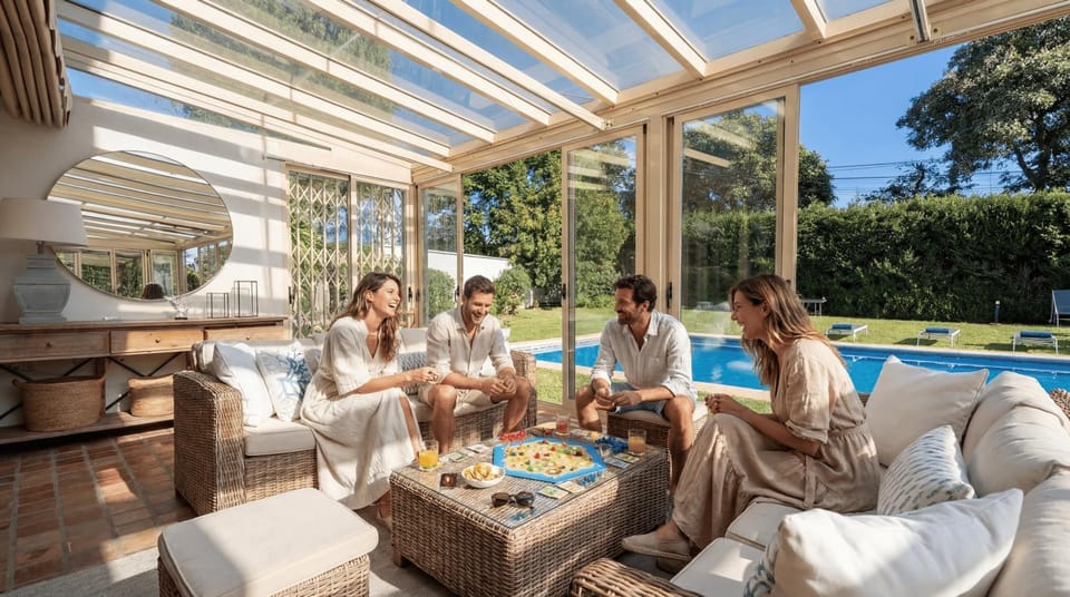 Patio, Garden, Dining area, Garden view, Swimming pool