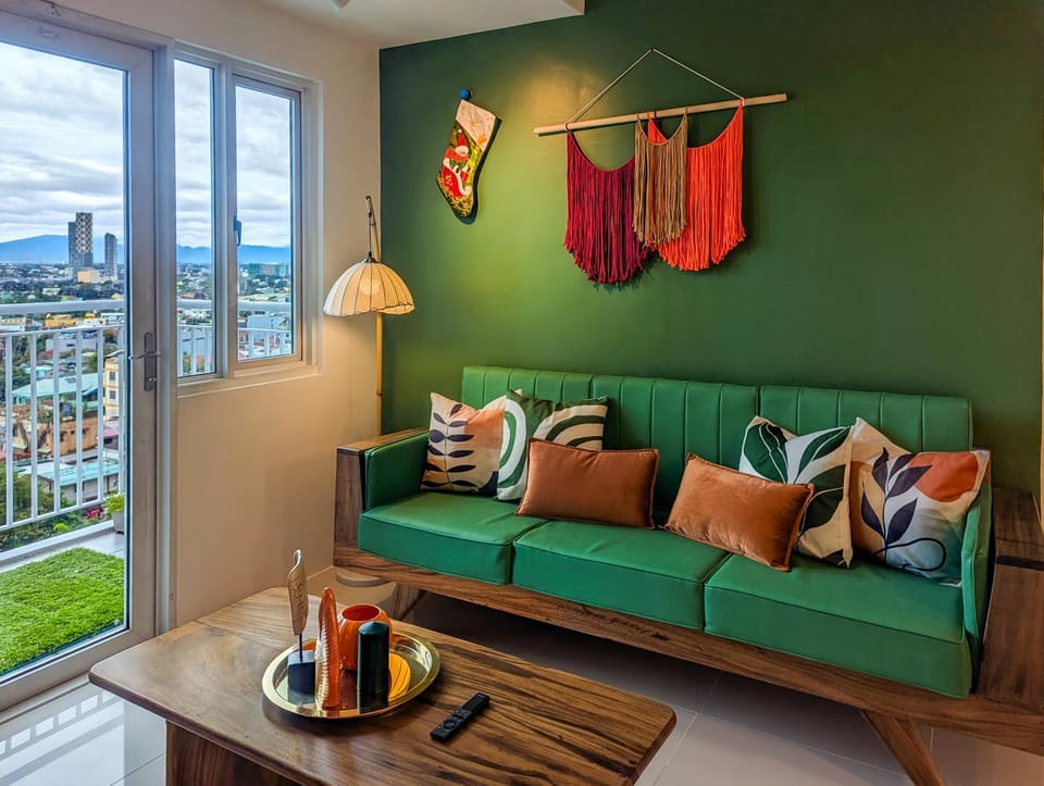 Living room, Seating area, City view