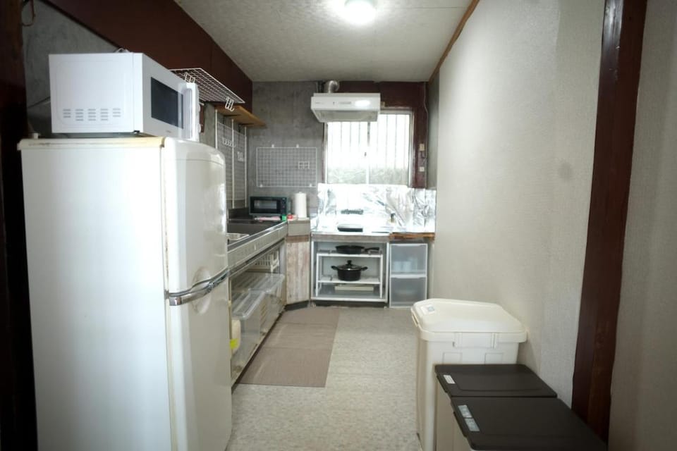 Kitchen or kitchenette, microwave