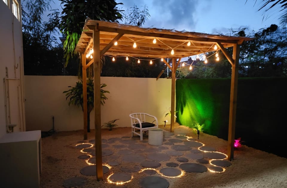 Patio, Night, Dining area