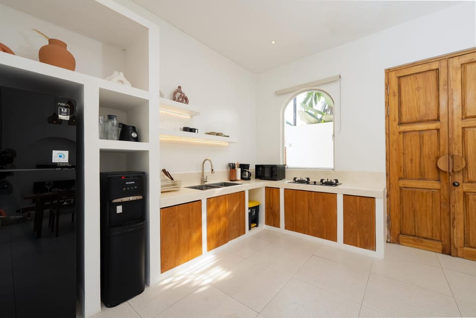Kitchen or kitchenette, stove, kitchen