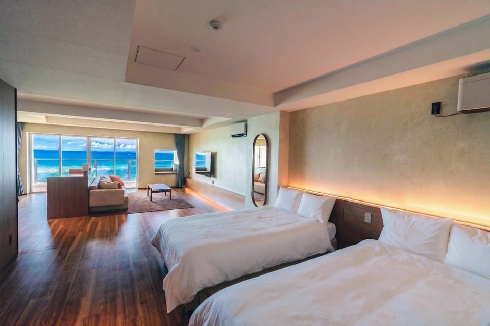 Bed, Natural landscape, View (from property/room), Sea view