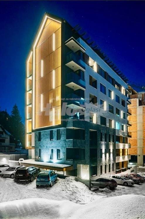 Property building, Night, Winter