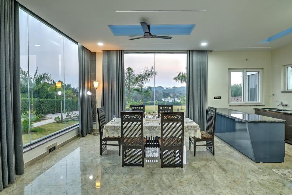 Alaya Stays Amaltas 4 BHK Countryside Hideaway With Pvt Pool, Lush Garden & 360 Aravali Views Villa in Gurugram
