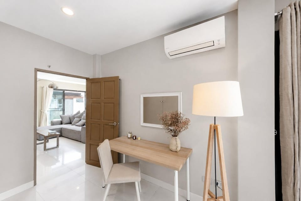 Living room, Seating area, hair dresser, air conditioner