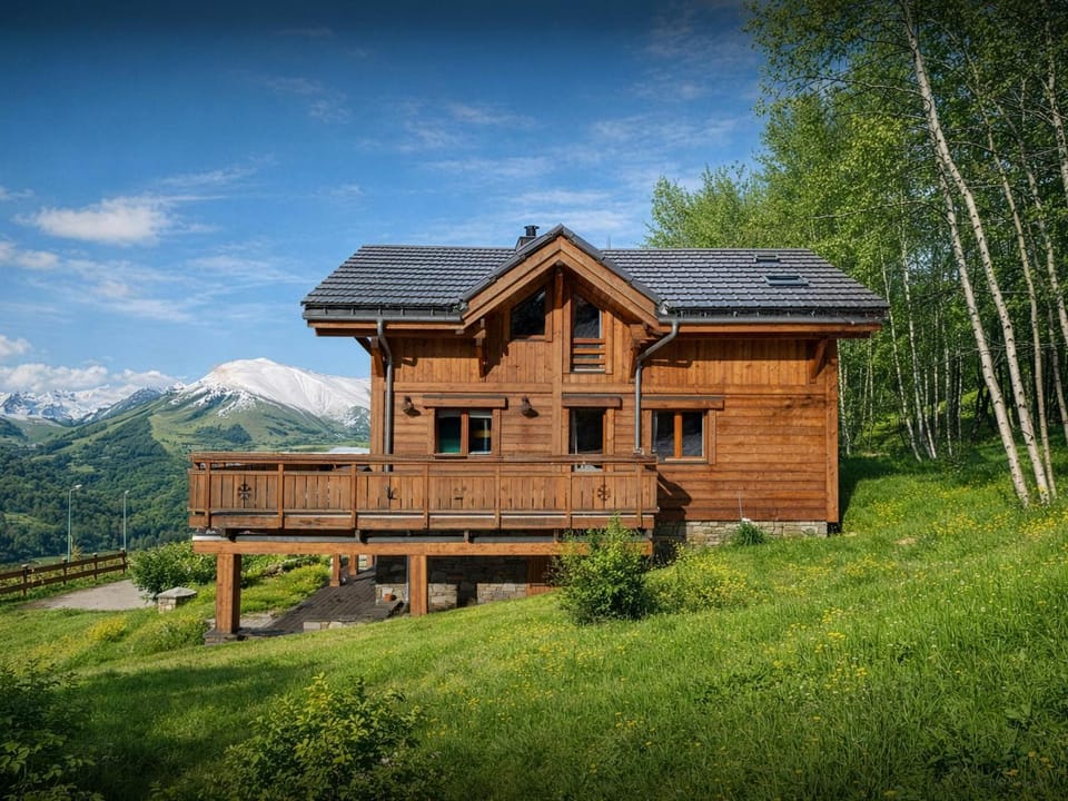 Property building, Natural landscape, Summer, Mountain view