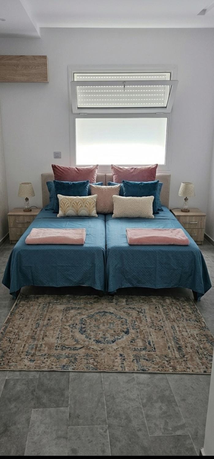 A one-bedroom apartment with a living room, kitchen, and balcony Apartment in Tunisia