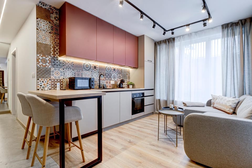 Kitchen or kitchenette, Living room, oven
