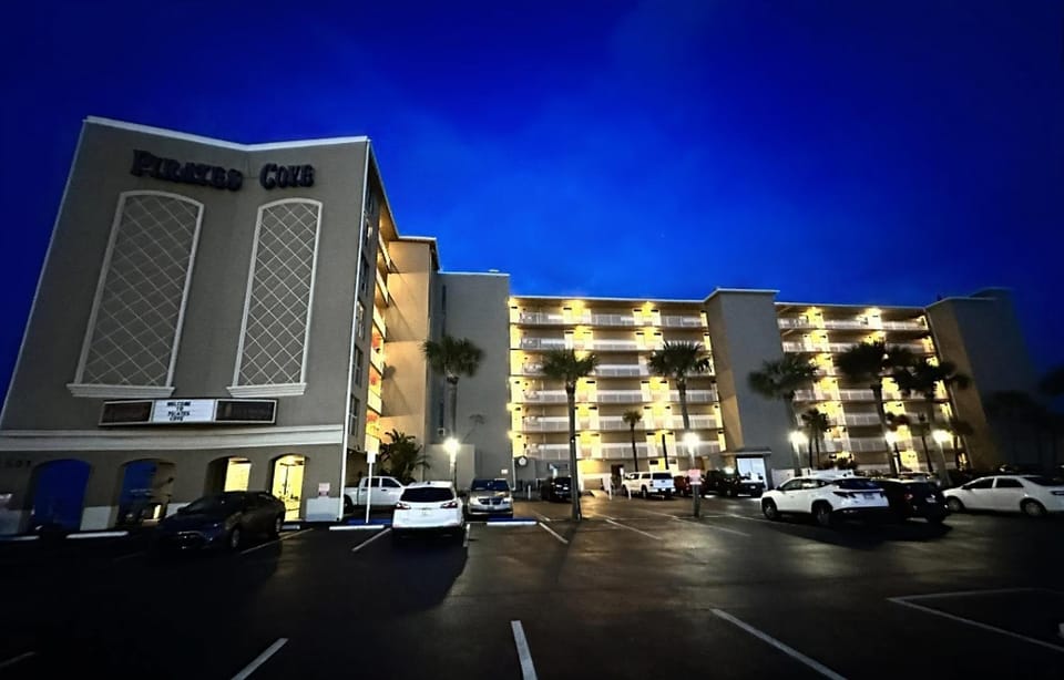 Property building, Night, Parking