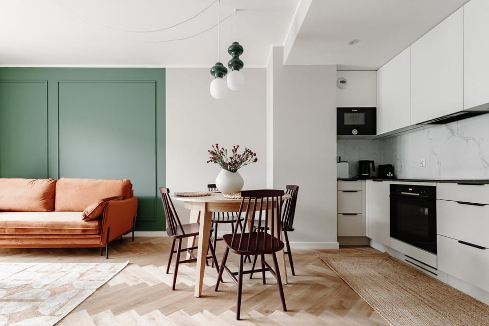 Kitchen or kitchenette, Living room, Seating area, Dining area, dishwasher, microwave, oven, stove, kitchen, air conditioner, air conditioner
