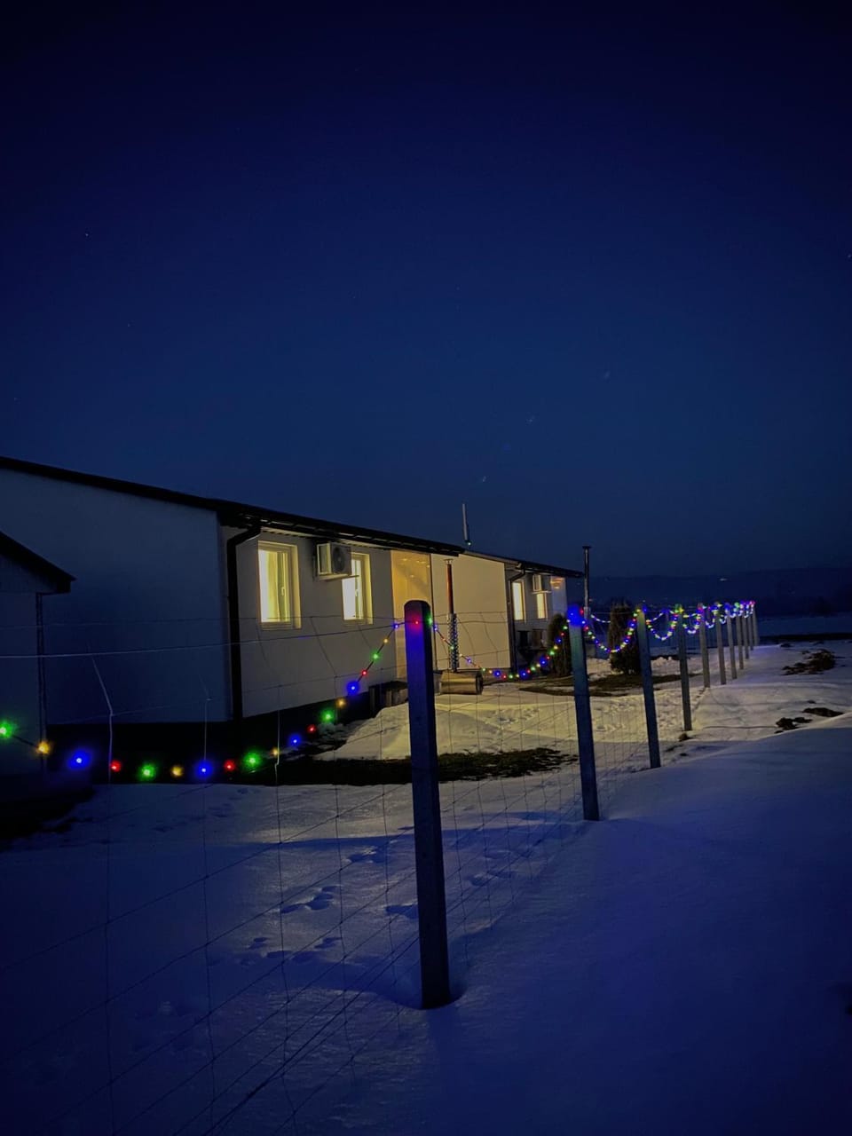 Property building, Night, Natural landscape, Winter