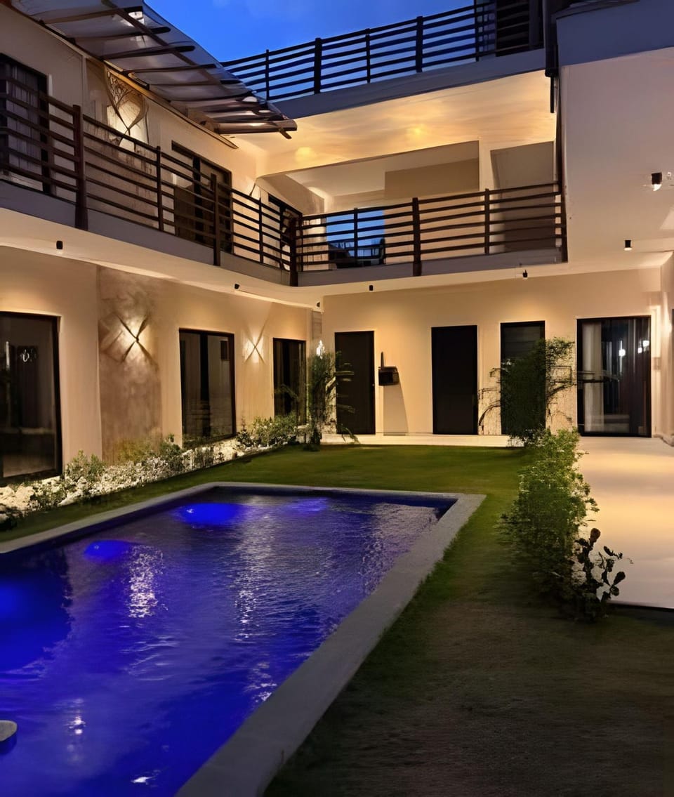 Night, Garden, Pool view