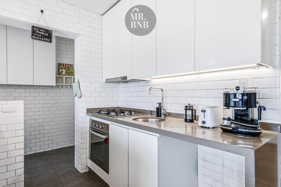 Kitchen or kitchenette, stove, toaster