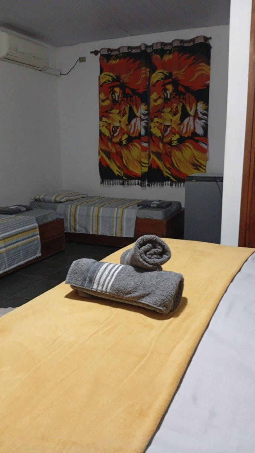 Bed, Bedroom, towels, air conditioner