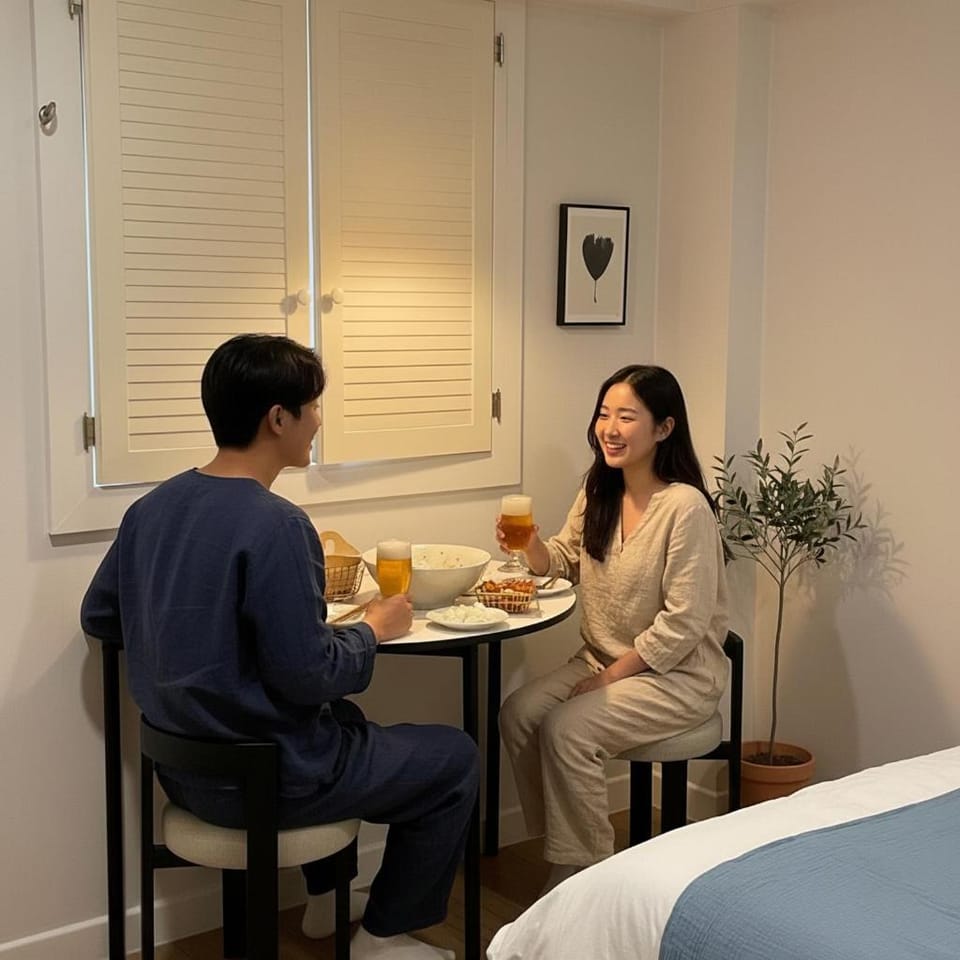 People, Dining area, Bedroom, Food