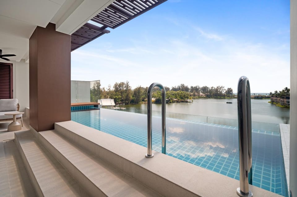 View (from property/room), Balcony/Terrace, Pool view, Swimming pool