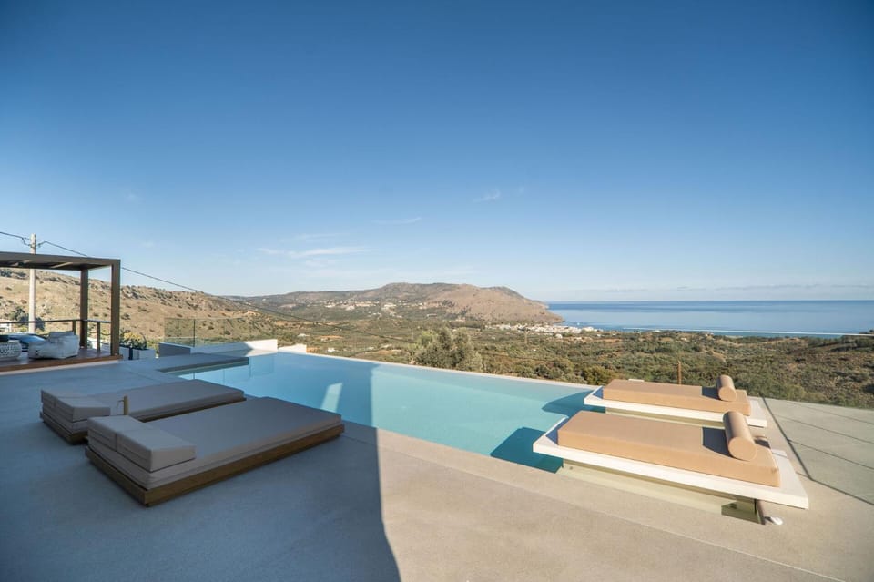 View (from property/room), Mountain view, Pool view, Sea view, Swimming pool, sunbed