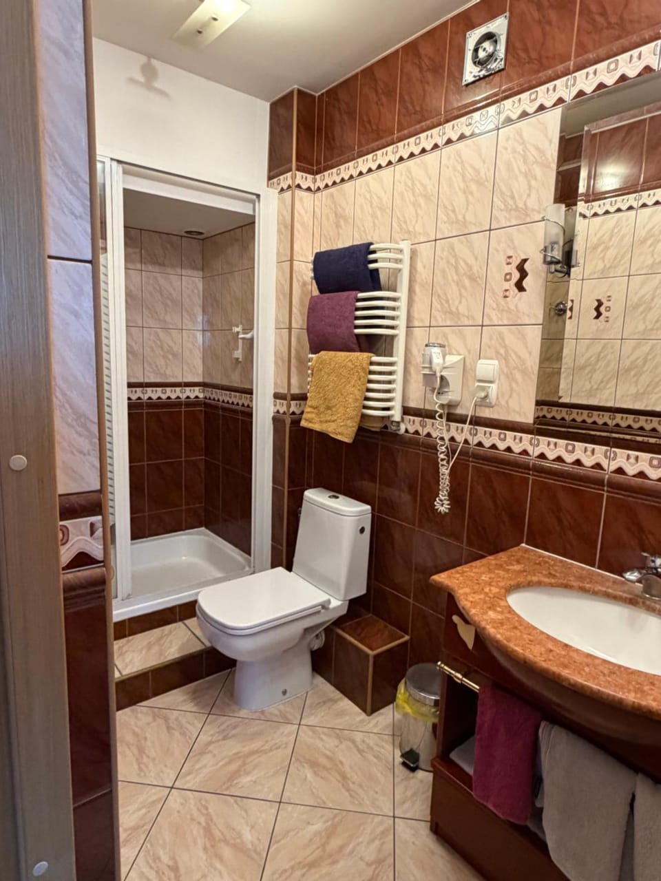 Shower, Toilet, towels