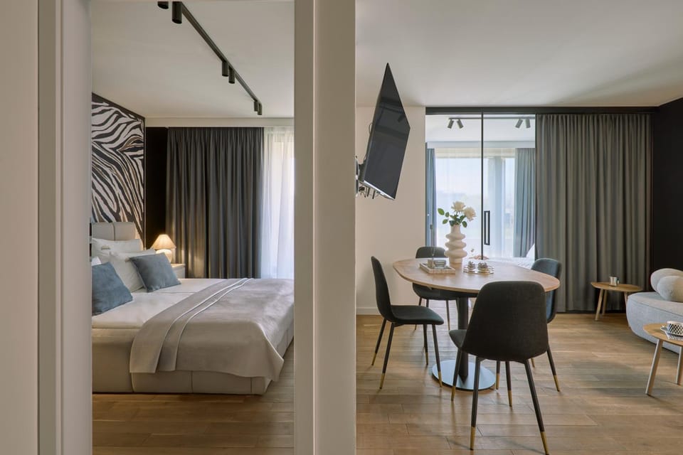 Bed, TV and multimedia, Living room, Photo of the whole room, Seating area, Bedroom