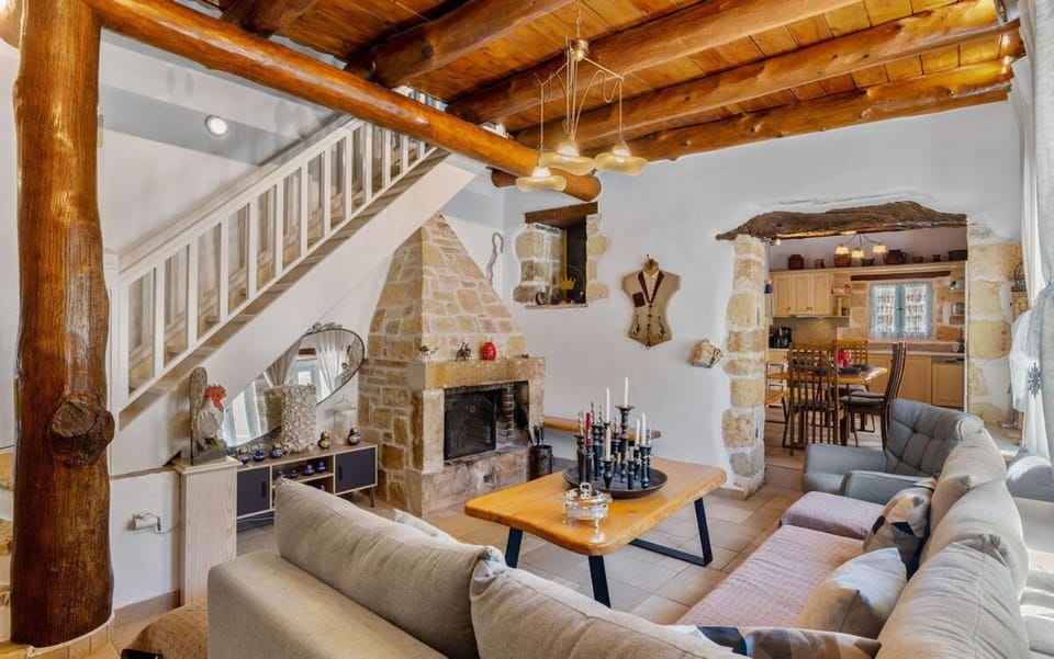 Living room, fireplace