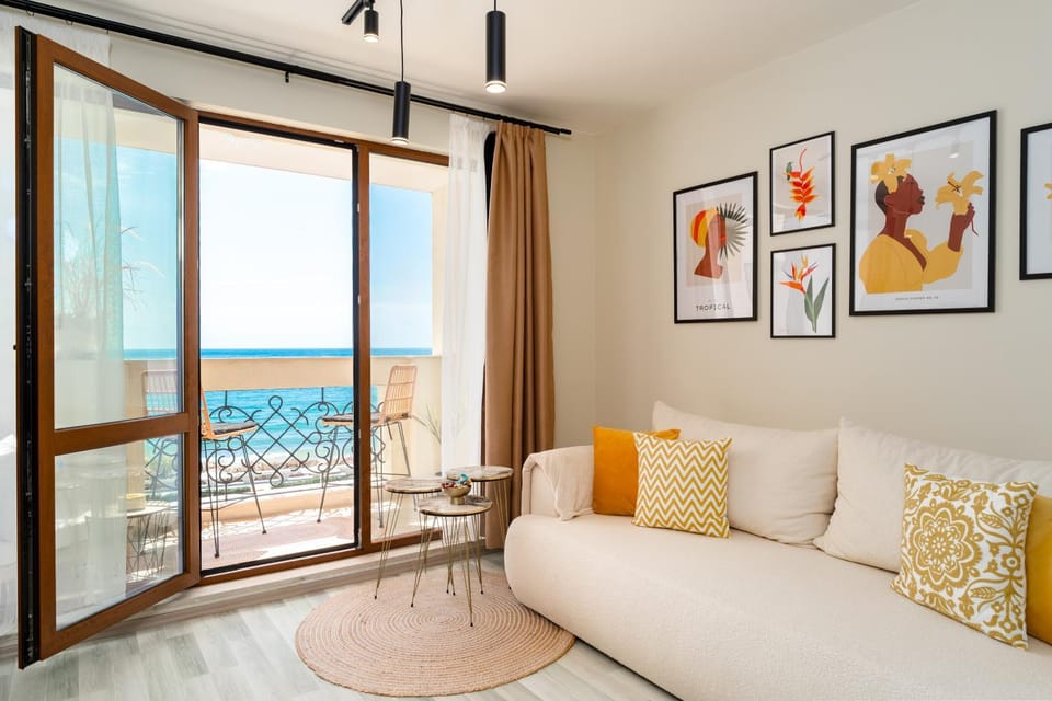Living room, Seating area, Sea view