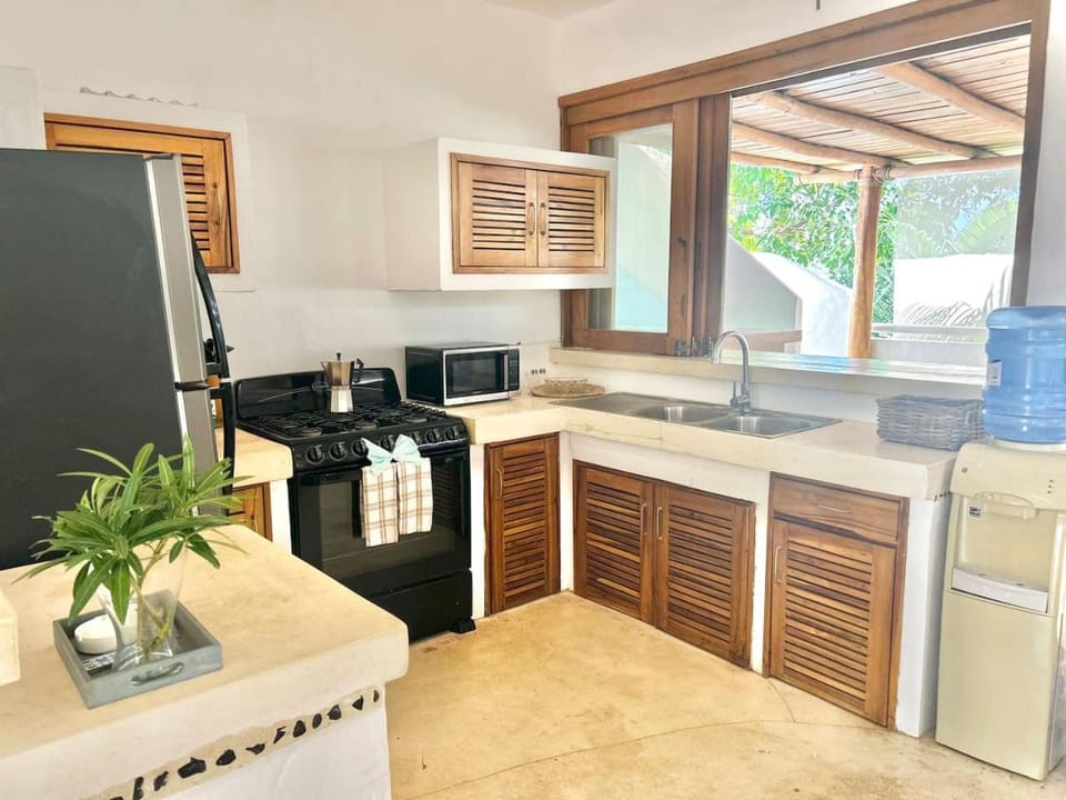 Kitchen or kitchenette, oven, stove