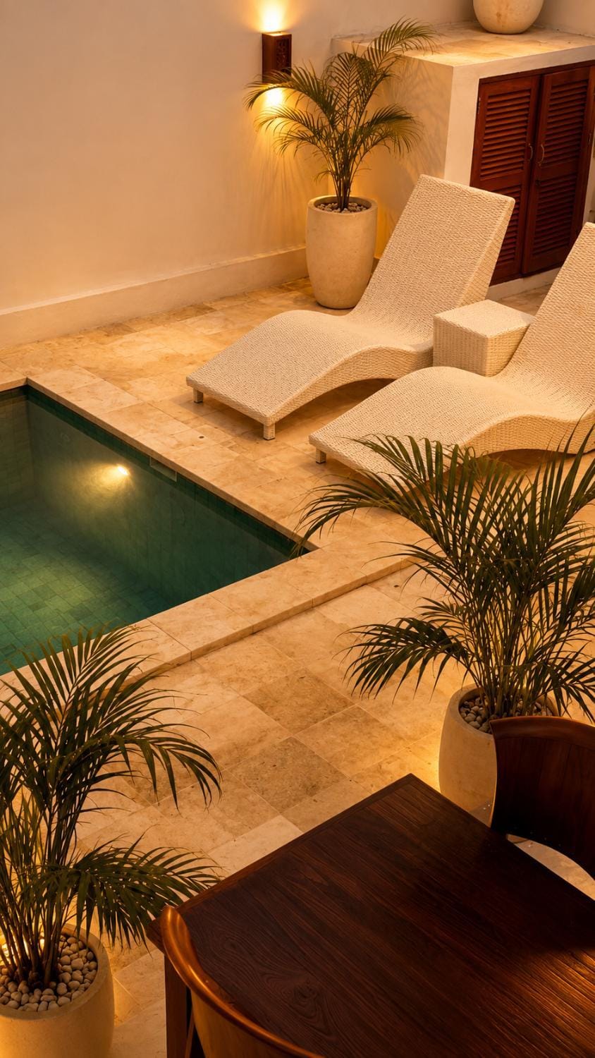 Pool view, sunbed