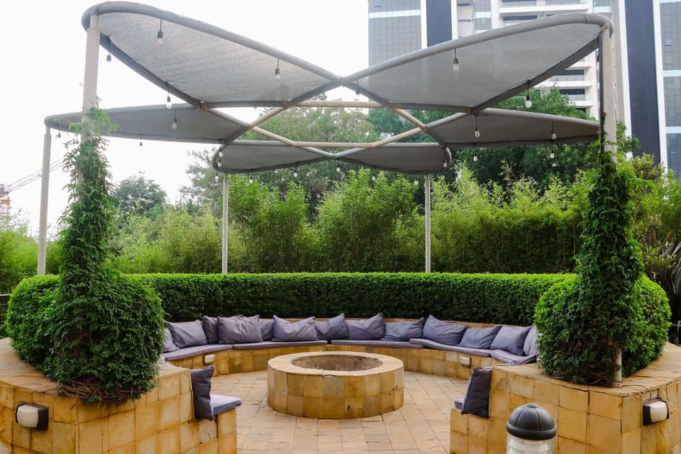 Patio, fireplace