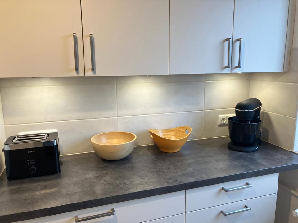 Kitchen or kitchenette, toaster