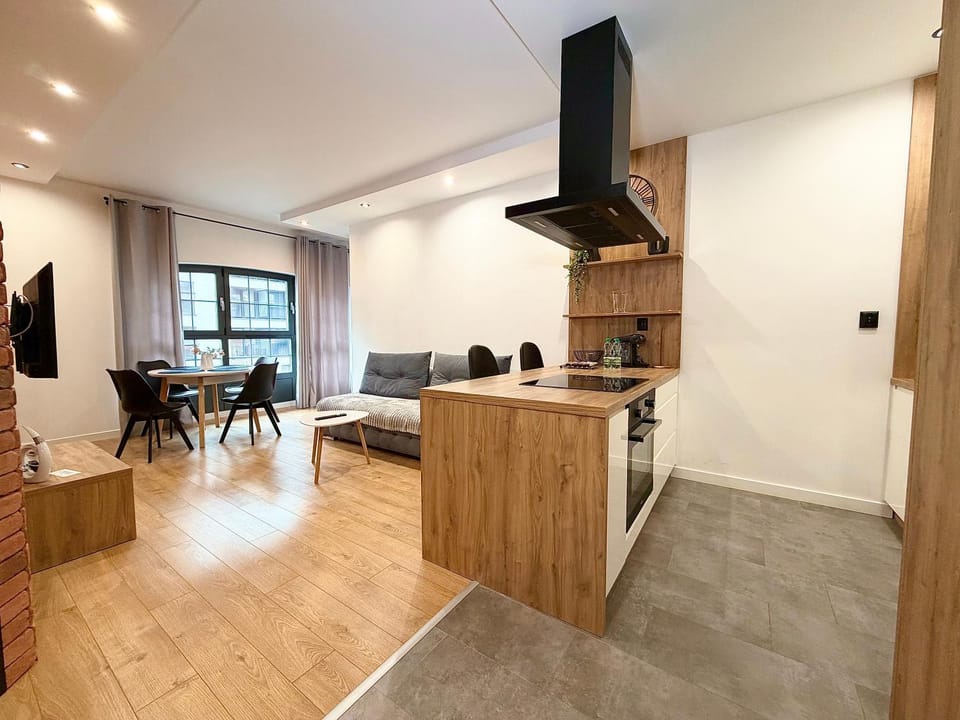 Communal lounge/ TV room, TV and multimedia, Kitchen or kitchenette, Living room, Seating area, Dining area, Evening entertainment, stove