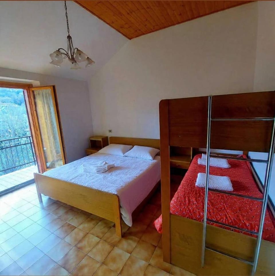 Bed, Photo of the whole room, Bedroom, bunk bed, towels