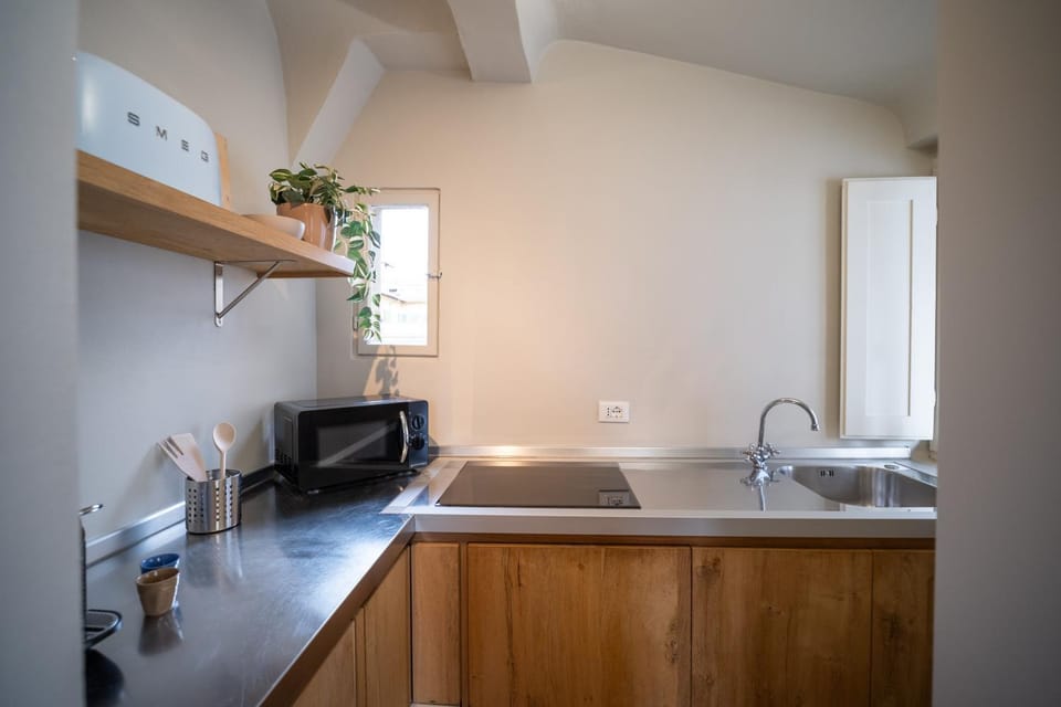 Kitchen or kitchenette, dishwasher, stove