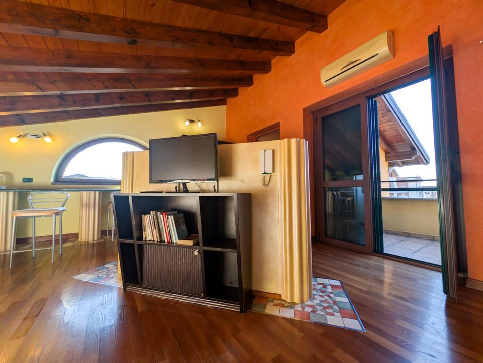 Library, TV and multimedia, Balcony/Terrace, Living room, Photo of the whole room, air conditioner