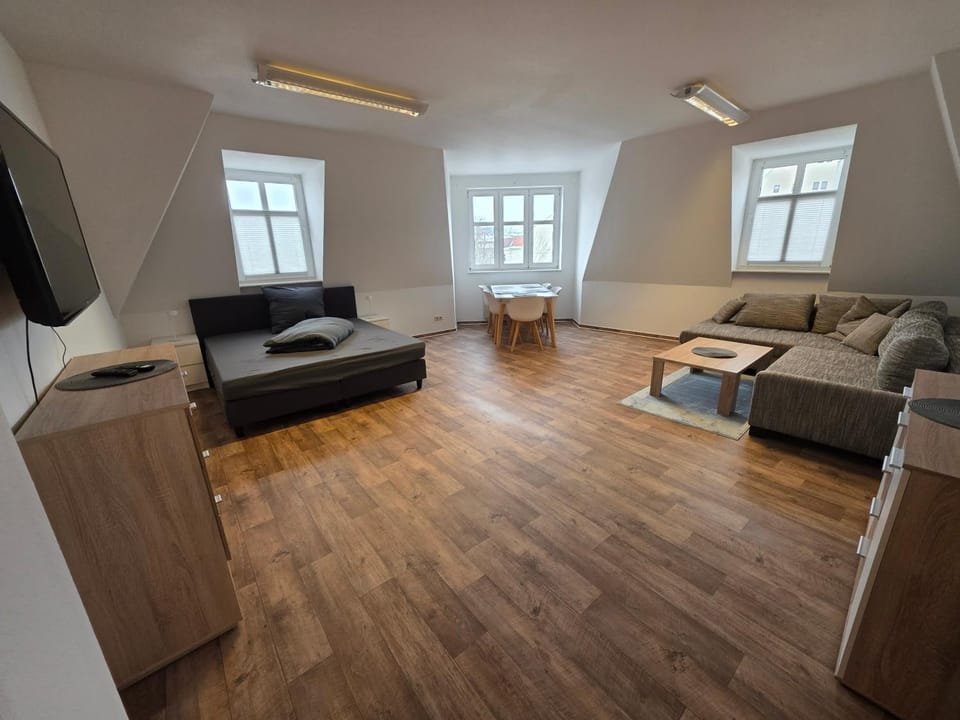 Communal lounge/ TV room, Bed, TV and multimedia, Living room, Photo of the whole room, Seating area, Bedroom
